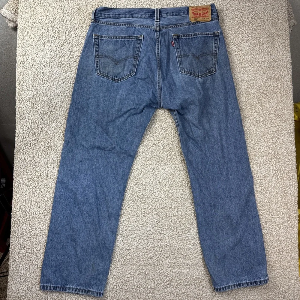 Levi's 505 Regular Fit Jeans 36x29 Men's Blue Medium Wash Straight Leg Denim